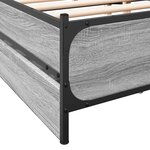 vidaXL Cadre de lit avec tiroirs sans matelas sonoma gris 150x200 cm