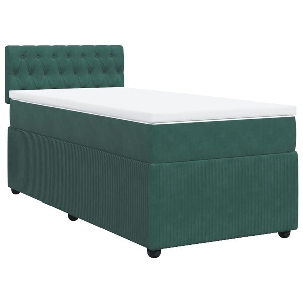 vidaXL Sommier à lattes de lit avec matelas Vert foncé 90x190 cm