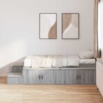 vidaXL Cadre de lit de rangement Gris Sonoma 75x190 cm