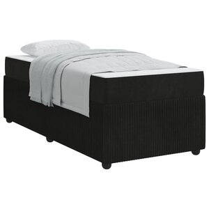 vidaXL Cadre de lit avec matelas Noir 80 x 200 cm tissu