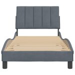 vidaXL Cadre de lit sans matelas Hanko gris foncé 90x200 cm velours