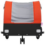 vidaXL Remorque de vélo noir et orange 30 kg fer