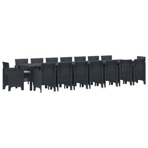 vidaXL Ensemble de salle à manger de jardin avec coussins 17 Pièces
