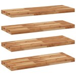vidaXL Étagères flottantes 4 Pièces 80x30x4 cm acacia massif à l'huile