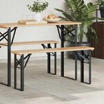 vidaXL Pattes de Banc à Bière Noir Acier enduit de poudre
