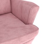 vidaXL Fauteuil à oreilles avec tabouret rose velours