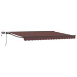vidaXL Cadre de store manuel avec LEDs Marron et anthracite 4 × 3 m