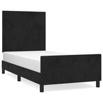 vidaXL Cadre de lit avec tête de lit Noir 90x190 cm Velours