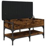vidaXL Banc à chaussures chêne fumé 82x42x45 cm bois d'ingénierie