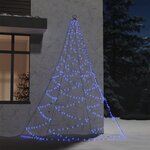 vidaXL Arbre mural avec crochet métallique 260 LED bleu 3 m Int/Ext