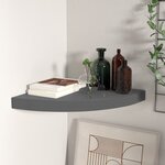 vidaXL Étagère d'angle flottante gris brillant 35x35x3 8 cm MDF