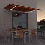 vidaXL Auvent automatique capteur de vent LED 450x350 cm Orange marron