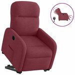 vidaXL Fauteuil inclinable électrique rouge bordeaux tissu