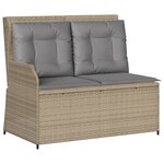 vidaXL Salon de jardin avec coussins 4 Pièces beige résine tressée