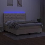 vidaXL Sommier à lattes de lit matelas et LED Crème 180x200 cm Tissu