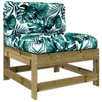 vidaXL Salon de jardin 4 Pièces avec coussins bois de pin imprégné
