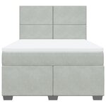 vidaXL Sommier à lattes de lit et matelas Gris clair 140x190cm Velours