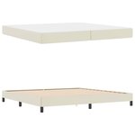 vidaXL Cadre de lit avec matelas Crème 200 x 200 cm tissu