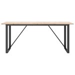 vidaXL Table à manger cadre en O 180x90x75 cm bois de pin massif fonte