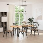 vidaXL Table à manger 220x100x74 cm bois de chêne massif ovale