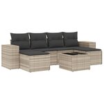 vidaXL Salon de jardin avec coussins 7 Pièces gris clair résine tressée