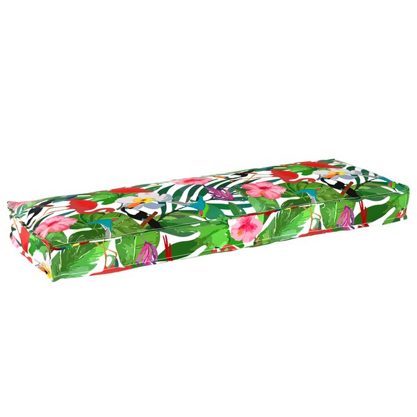 vidaXL Coussin pour banc de palette Floral Multicolore 120 x 40 x 8 cm