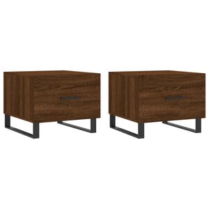 vidaXL Tables basses 2 Pièces chêne marron 50x50x40 cm bois d'ingénierie