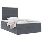 vidaXL Lit avec rangement et matelas Gris foncé 120 x 190 cm Velours