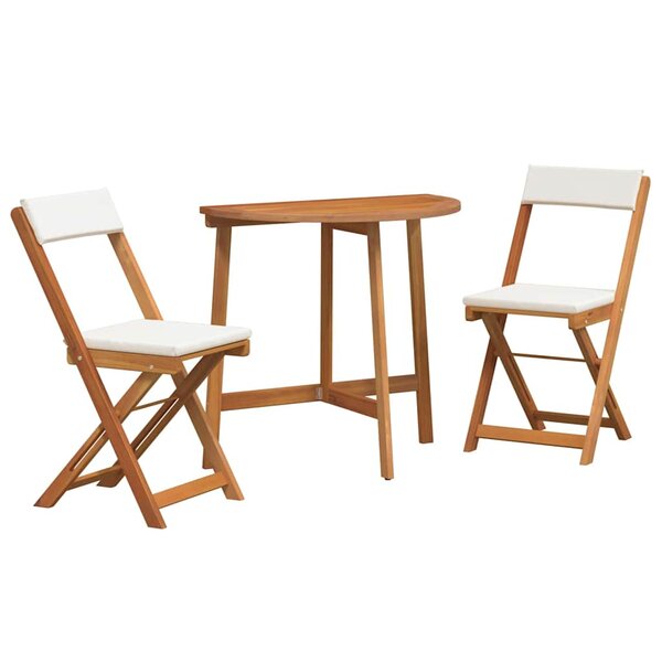 vidaXL Ensemble bistrot 3 Pièces Marron Bois d'acacia massif
