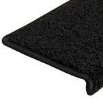 vidaXL Tapis d'escalier 30 pièces 65 x 21 x 4 cm Noir Bord rectangulaire