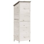 vidaXL Abri de jardin Blanc 59 x 56 x 176 cm Bois de Sapin Massif