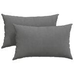 vidaXL Coussins de canapé 2 pc tissu Gris foncé 50 x 30 cm