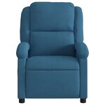 vidaXL Fauteuil inclinable électrique bleu velours