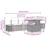 vidaXL Ensemble de salle à manger pour jardin 5 Pièces Noir et Marron
