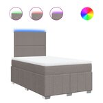 vidaXL Sommier à lattes de lit avec matelas taupe 120x190 cm tissu