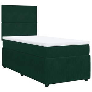 vidaXL Sommier à lattes de lit avec matelas Vert foncé 90x190 cm