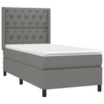 vidaXL Sommier à lattes de lit matelas LED Gris foncé 80x200cm Tissu
