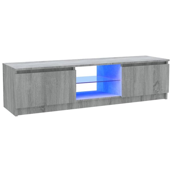 vidaXL Meuble TV avec lumières LED sonoma gris 120x30x35 5 cm