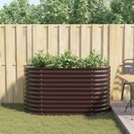 Jardinière en bois brun vidaXL 160x80x81 cm en acier galva