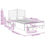 vidaXL Cadre de lit Gris Sonoma 120 x 200 cm Bois d'ingénierie