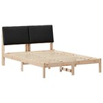 vidaXL Cadre de lit Marron et noir 150 x 200 cm Bois massif en pin