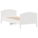 vidaXL Cadre de lit sans matelas blanc 75x190 cm bois de pin massif