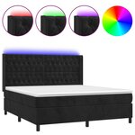 vidaXL Sommier à lattes de lit matelas et LED Noir 160x200 cm Velours