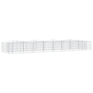 vidaXL Lit surélevé à gabions arqué 600x100x50 cm Fer galvanisé