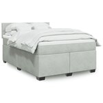 vidaXL Sommier à lattes de lit et matelas Gris clair 140x200cm Velours