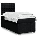 vidaXL Sommier à lattes de lit et matelas Noir 80x200 cm Tissu