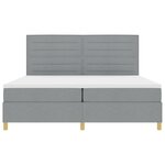 vidaXL Lit box spring avec matelas et lumière LED Gris clair 200x200 cm Tissu