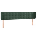 vidaXL Tête de lit avec oreilles Vert foncé 183x23x78/88 cm Velours