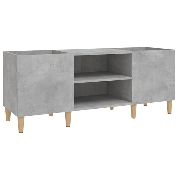 vidaXL Armoire à disques gris béton 121x38x48 cm bois d'ingénierie