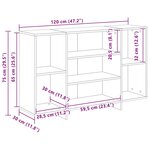 vidaXL Buffet chêne artisanal 120 x 30 x 75 cm Bois d'ingénierie